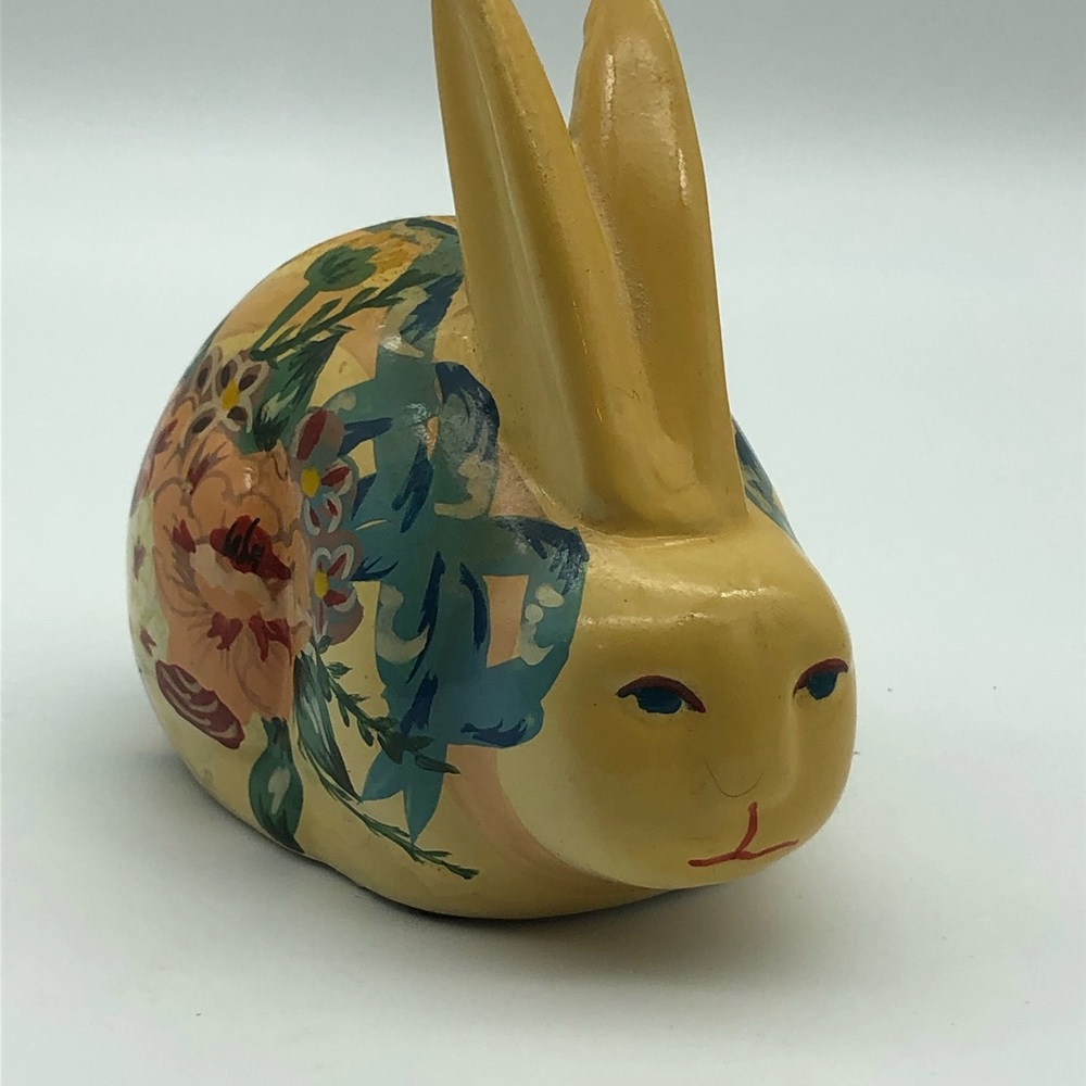 Ceramic hand painted floral bunny